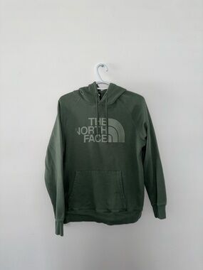 The North Face women’s Olive Green Pullover Hoodie with Logo
